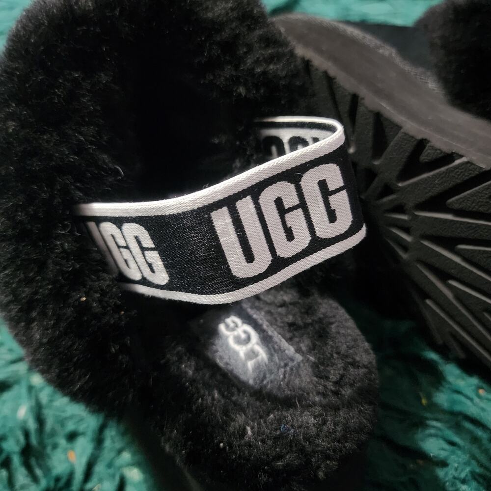 UGG Fluff Yeah Platform Slide Slippers Black Size… - image 2